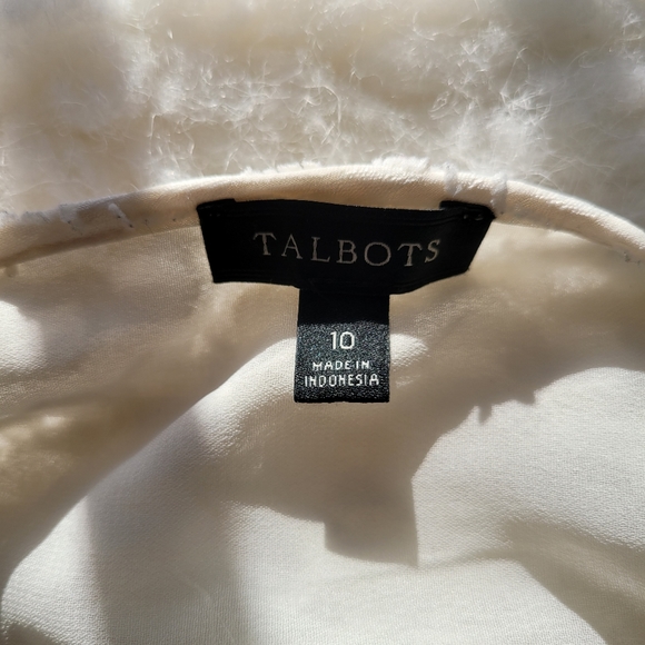 Talbots cream textured button down blouse - Picture 8 of 9